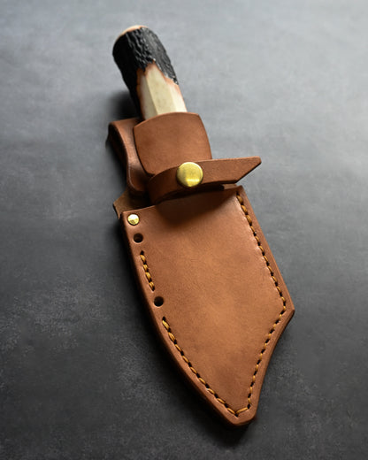 Sunizumi Knives “Little Brown” Full Custom Outdoor Bunka Knife Ginsan Damascus (#5)