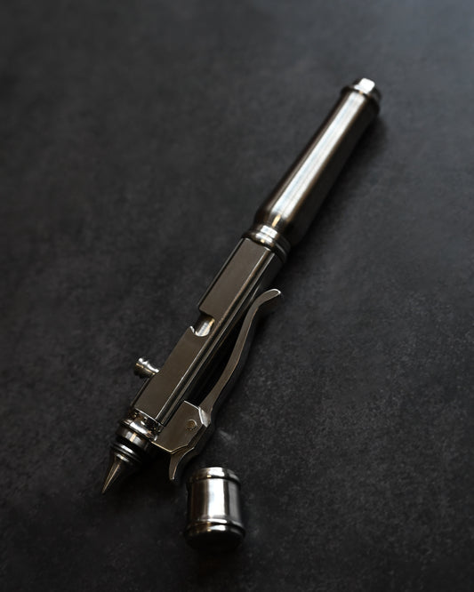 Hidetoshi Nakayama Kyoto Show Edition Stainless Steel Bolt-Action Tactical Pen Type A – Conical Tip