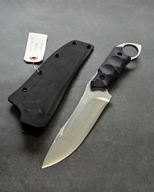 Kikuknives Badger | SPG-2 × Purple G10 | Masayuki Custom Knife [KIKU-BAG]