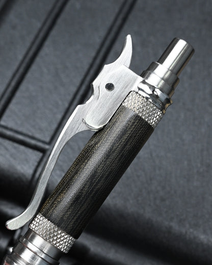 Hidetoshi Nakayama Custom EDC Ballpoint Pen – SUS303 Stainless Steel / Green Micarta / SCHMIDT P900 / Made in Japan