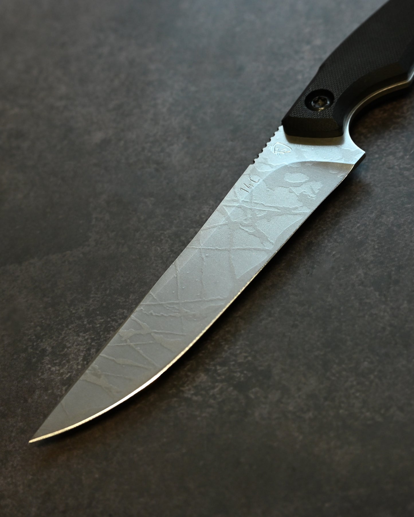 極稀少｜琵琶湖展会版｜松田菊男「霧月（Mugetsu）」｜14C28N 超軽量アウトドア直刀｜G10ハンドル