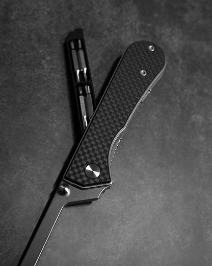 NUKNIVES T33 Multi-Functional Folding Screwdriver – Composite Carbon Fiber Handle (Includes EDC Pouch)