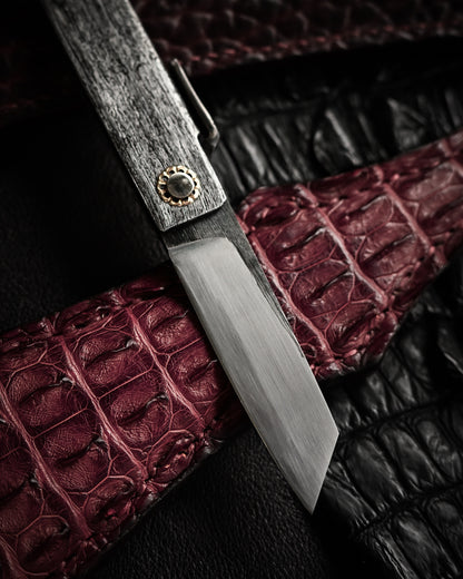 Japan Made Masayuki Tashiro S704 One-Off Aogami Fat-Mamori EDC Custom Folding Knife