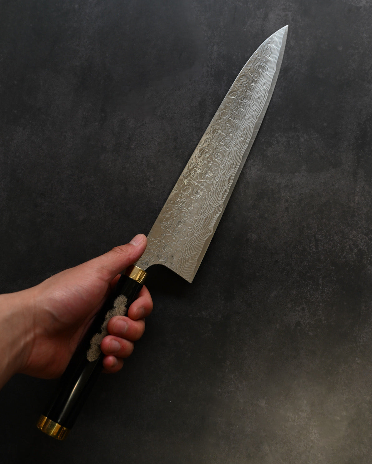 佐治武士 ダマスカス包丁 250mm 和柄 漆蒔絵鞘付き 手打ち包丁 – 三泉商店