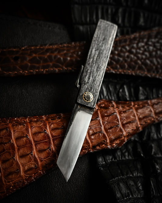 Japan Made Masayuki Tashiro S707 One-Off Aogami Fat-Mamori EDC Custom Folding Knife