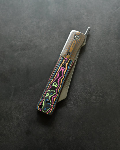 Haoworks Design Eirou Japan SG2 Laminated Steel Folding Knife Neon Lava Handle