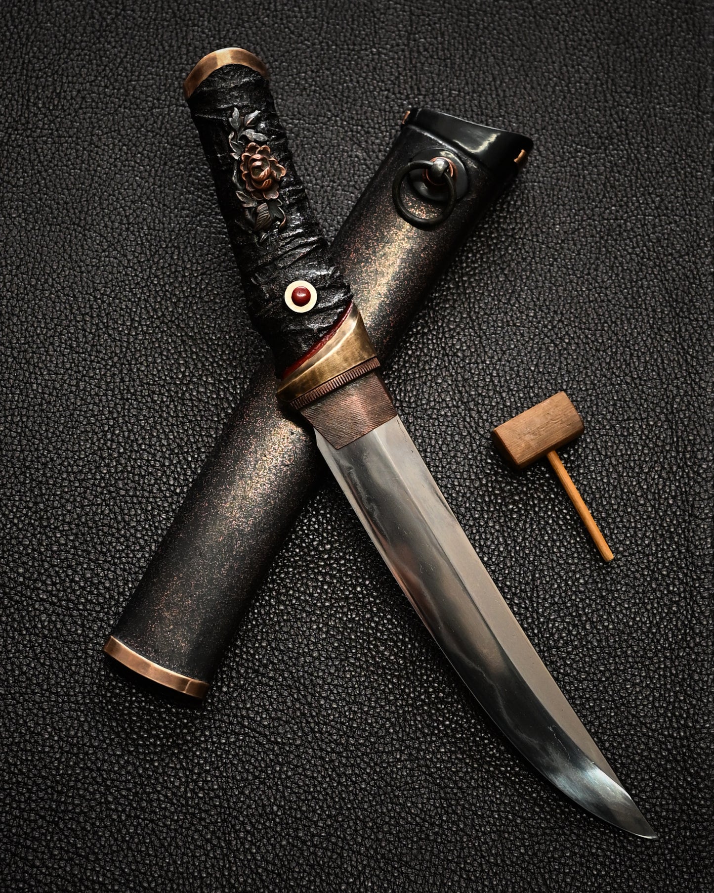 Yukio Nibu – One-Off Custom Knife No. R8-7 Reclaimed Japanese Sword Fragment Carbon Steel