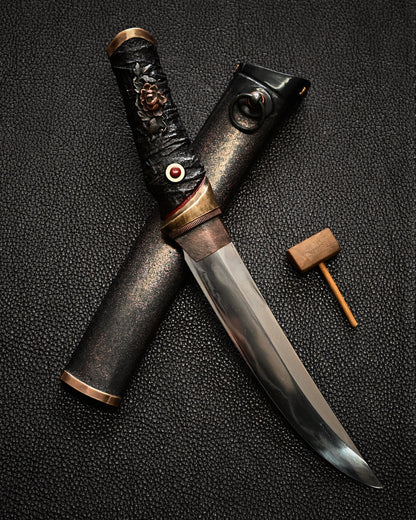 Yukio Nibu – One-Off Custom Knife No. R8-7 Reclaimed Japanese Sword Fragment Carbon Steel