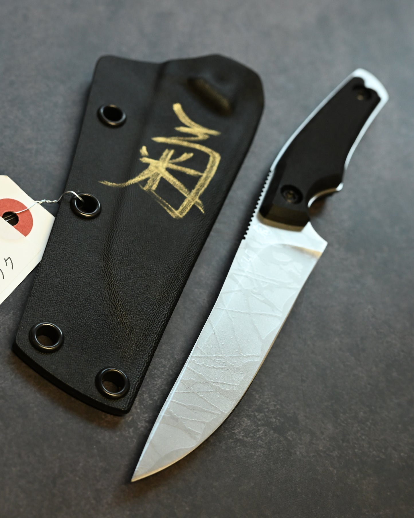 極稀少｜琵琶湖展会版｜松田菊男「霧月（Mugetsu）」｜14C28N 超軽量アウトドア直刀｜G10ハンドル