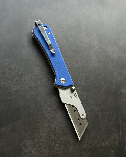 NUKNIVES G10 Blue Handle Quick-Open Replaceable Blade Utility Knife | Kumpanter U23