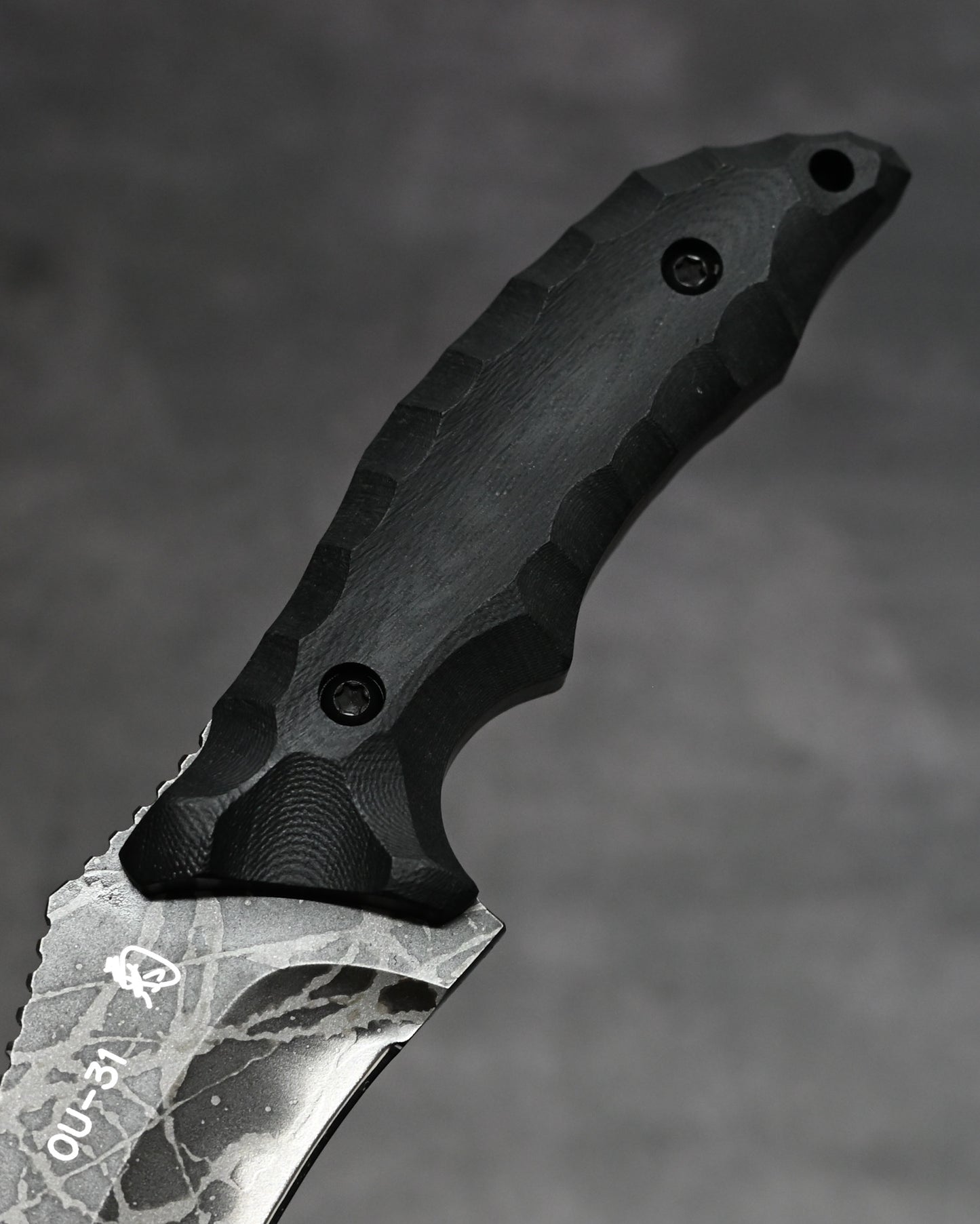 Hurricane By Kikuknives Japanese Fixed Blade Knife OU-31 Steel with Black G-10 Handle