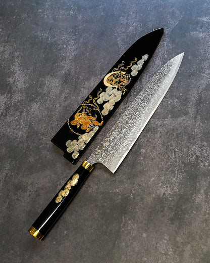 Takeshi Saji Damascus Chef Knife 250mm – Japanese Wa Handle with Makie Lacquer Saya  Handmade in Japan