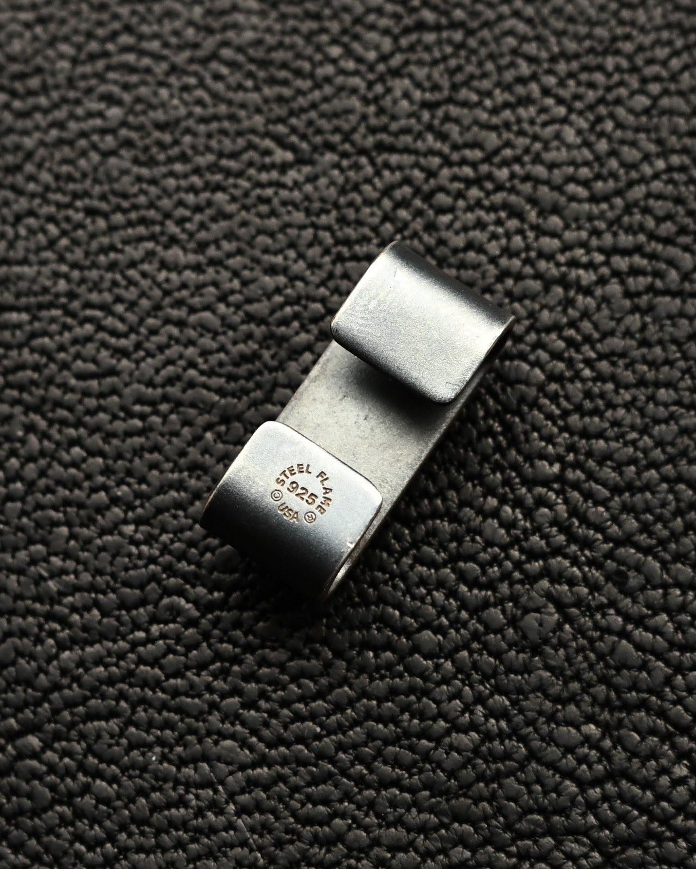 Vintage Steel Flame Dark Skull II Sterling Silver MOLLE Clip