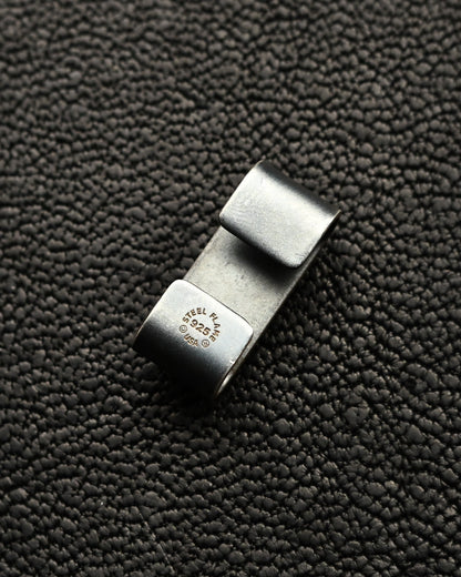 Vintage Steel Flame Dark Skull II Sterling Silver MOLLE Clip