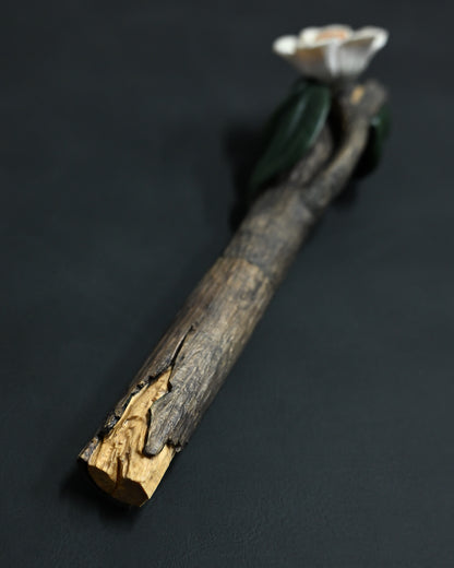 Hidetoshi Nakayama “Flower Knife” — Handmade Art Knife with Boxwood Handle & Antler Blossom