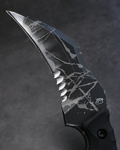 KIKUKNIVES Karambit Hawk Rare Ginza Exhibition Edition – OU-31 Steel, Black G10 Handle, Personally Signed