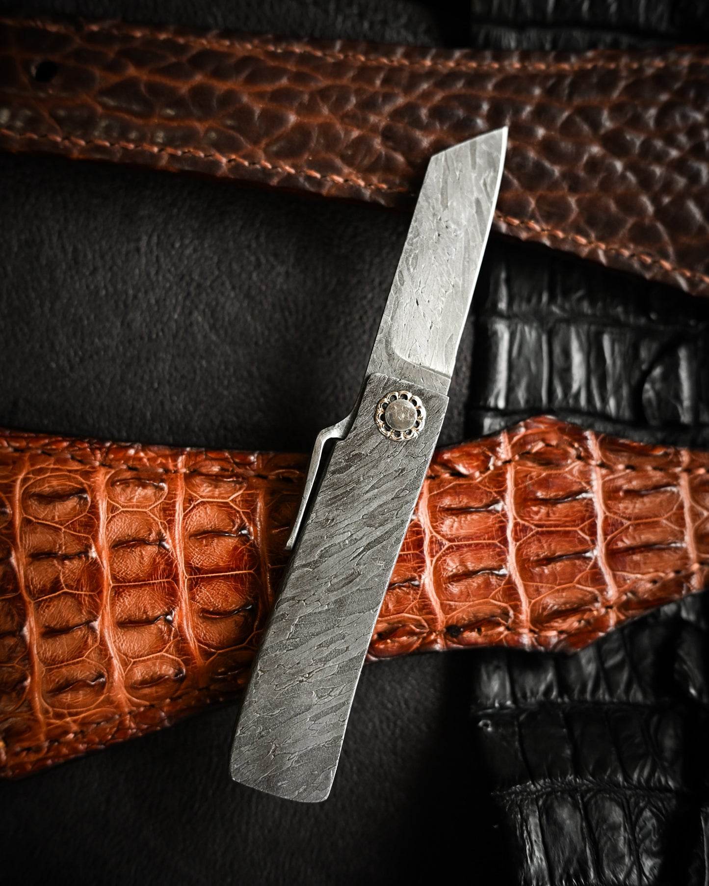 Masayuki Tashiro S7110 Forged Dragon Scale Damascus Higonokami EDC Custom Folding Knife