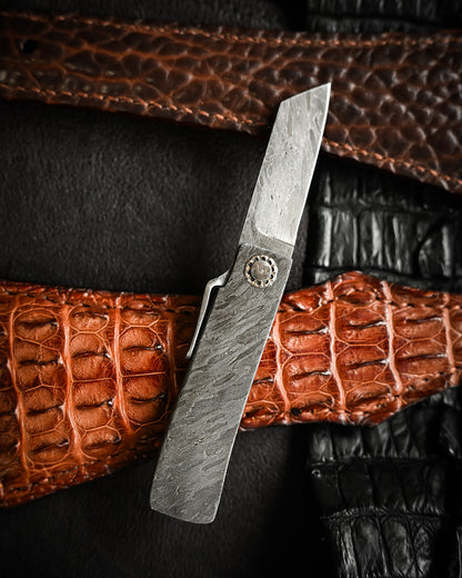 Masayuki Tashiro S7110 Forged Dragon Scale Damascus Higonokami EDC Custom Folding Knife
