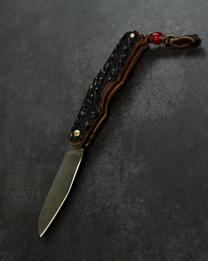 Wtopia Hifuku-Mamoru Folding Knife | Antler Handle × K120 Steel | Handmade in Japan