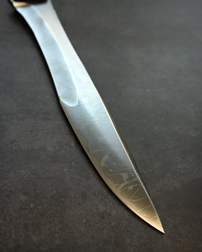 松田菊男 Kiku Knives “Silver Dragon（シルバードラゴン）”｜OU-31 工具鋼 × ブラックG10ハンドル｜超大型タクティカル直刀｜日本製ハンドメイド