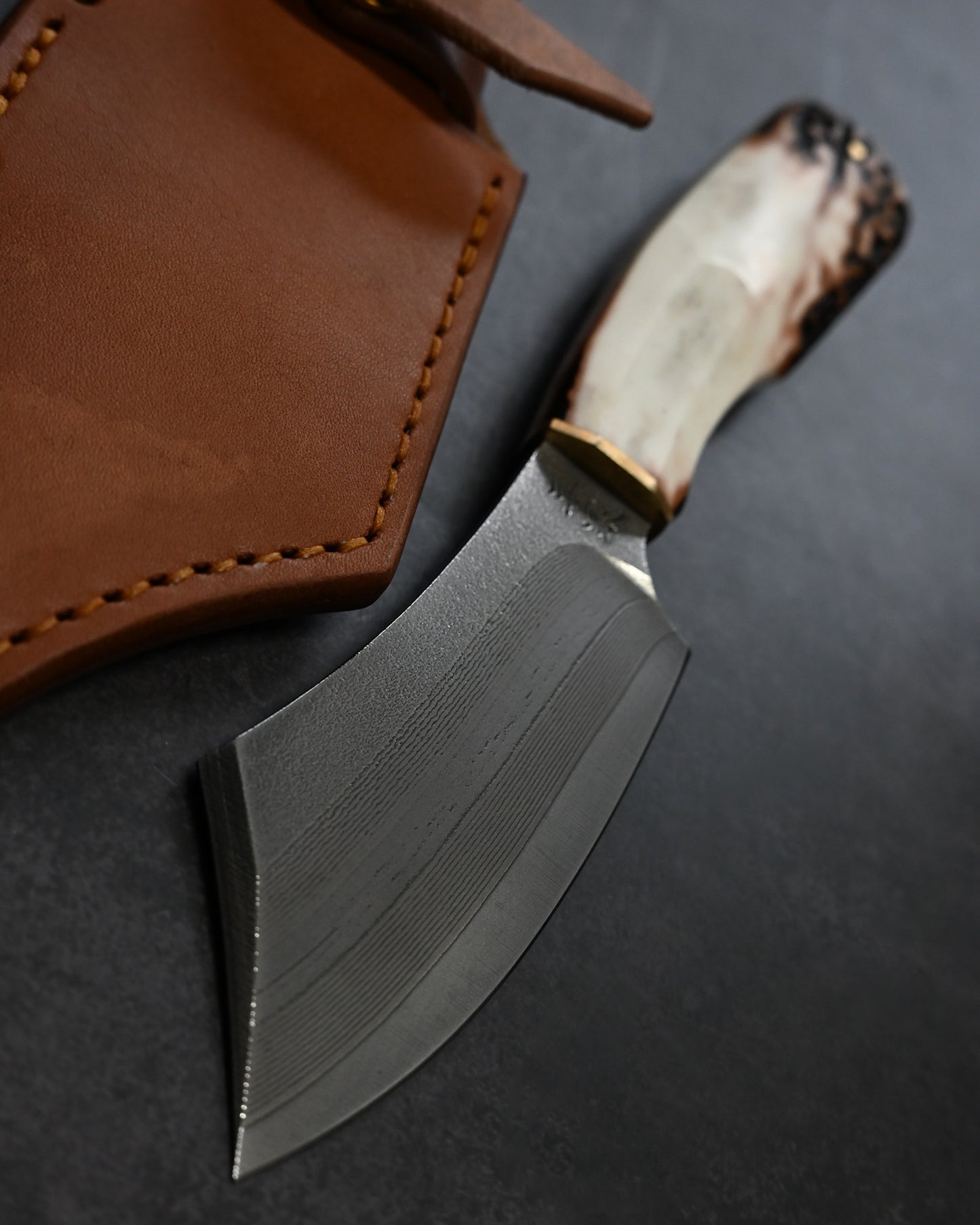 Sunizumi knives “Little Brown ” Full Custom Outdoor Bunka Knife R2 Damascus (#3）