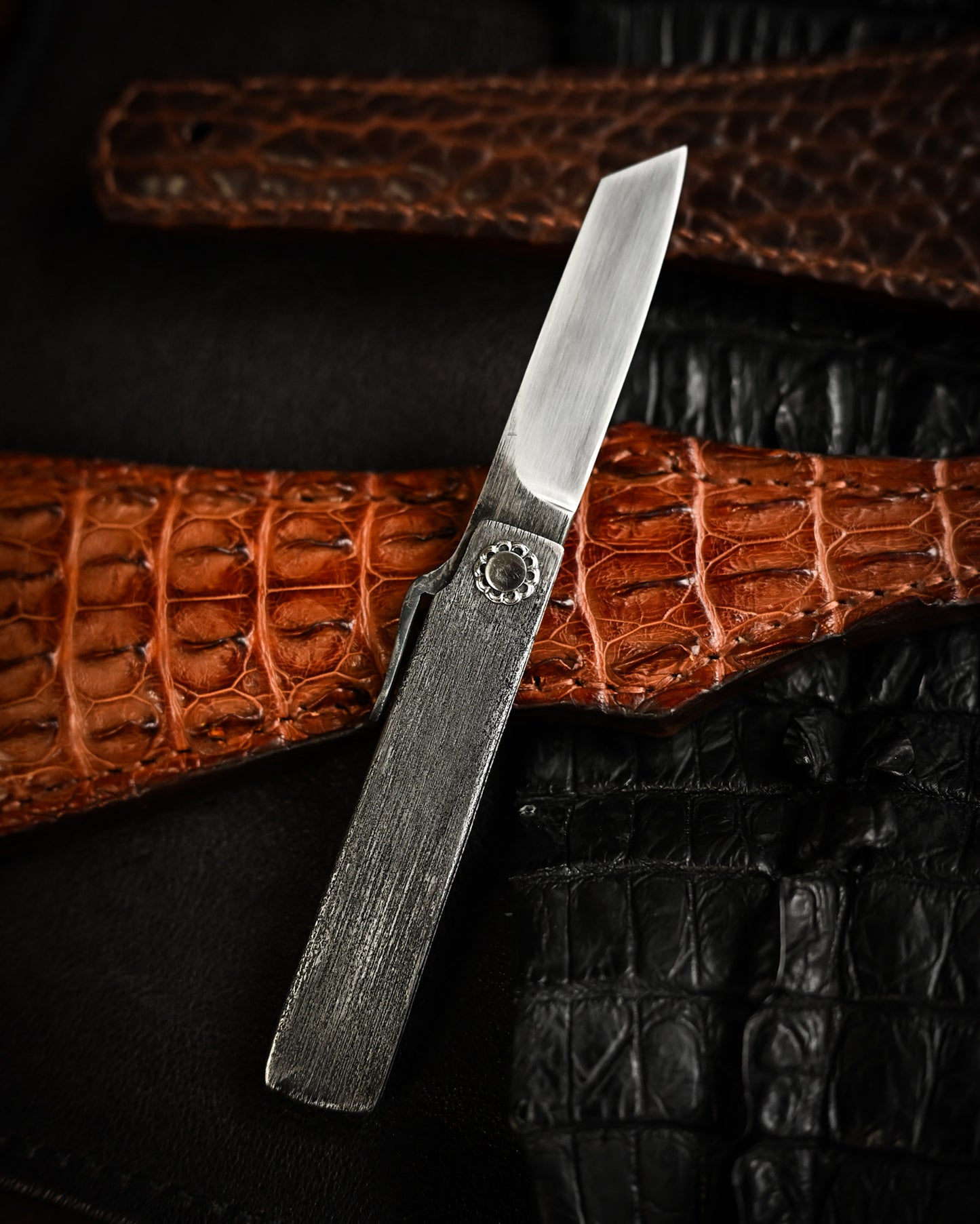 Japan Made Masayuki Tashiro S708 One-Off Aogami Fat-Mamori EDC Custom Folding Knife