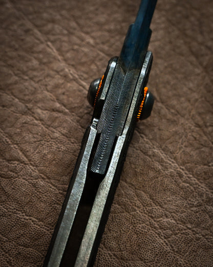 推薦作家・極希少 二部幸夫作 東京展示会モデル No.R8-2 「肥厚守」カスタムフォールディングナイフ