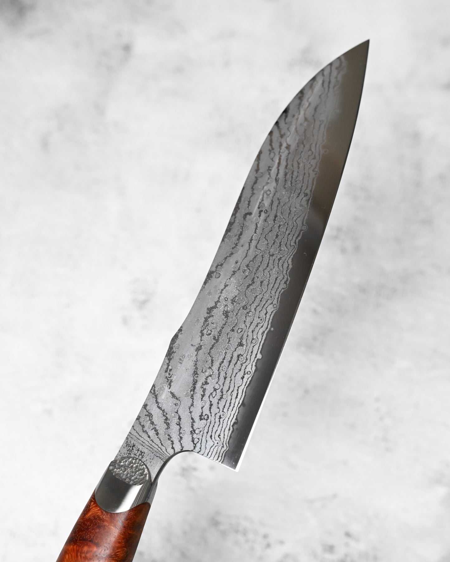 Japan Made Hiroshi Saito Handmade SG2 Damascus Chef Knife｜Karin Wood Handle｜Hand-Polished Blade