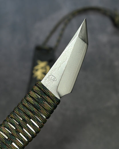 Limited Edition｜Kiku Matsuda VG10 “Short Blade” Kiridashi-Style Fixed Knife｜Paracord-Wrapped G10 Handle × Kydex Sheath｜Lightweight EDC Outdoor Knife