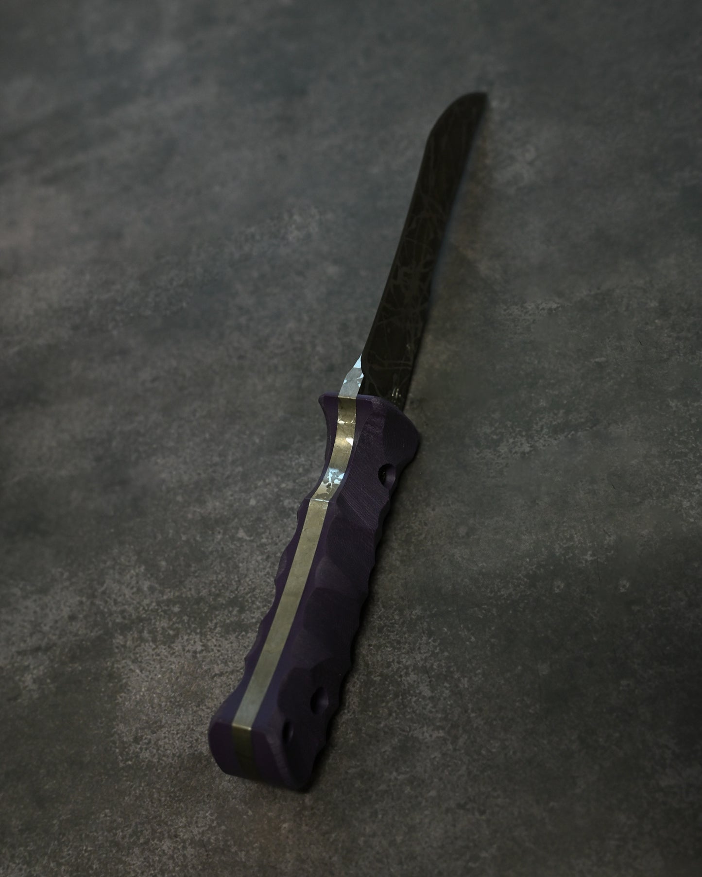 Limited Edition｜Kiku Matsuda — Masayuki Matsuda “Fuuga H&H”｜OU-31 Outdoor Fixed Blade｜Purple G10 Handle｜Handmade in Japan