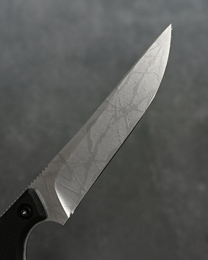 極稀少｜琵琶湖展会版｜松田菊男「霧月（Mugetsu）」｜14C28N 超軽量アウトドア直刀｜G10ハンドル