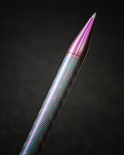 TACRAY Titanium Bolt Action Pen   Honeycomb Pattern