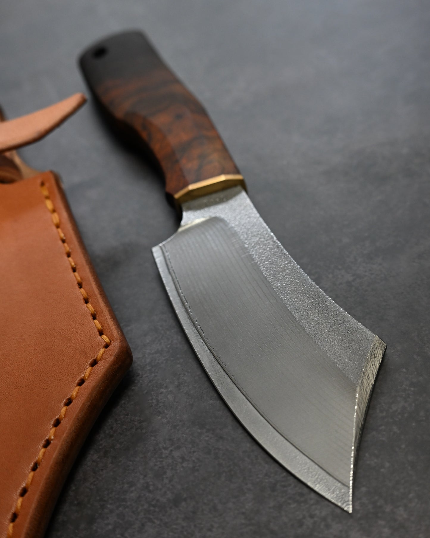 Sunizumi Knives “Little Brown” Full Custom Outdoor Bunka Knife SPG2 Damascus (#6)
