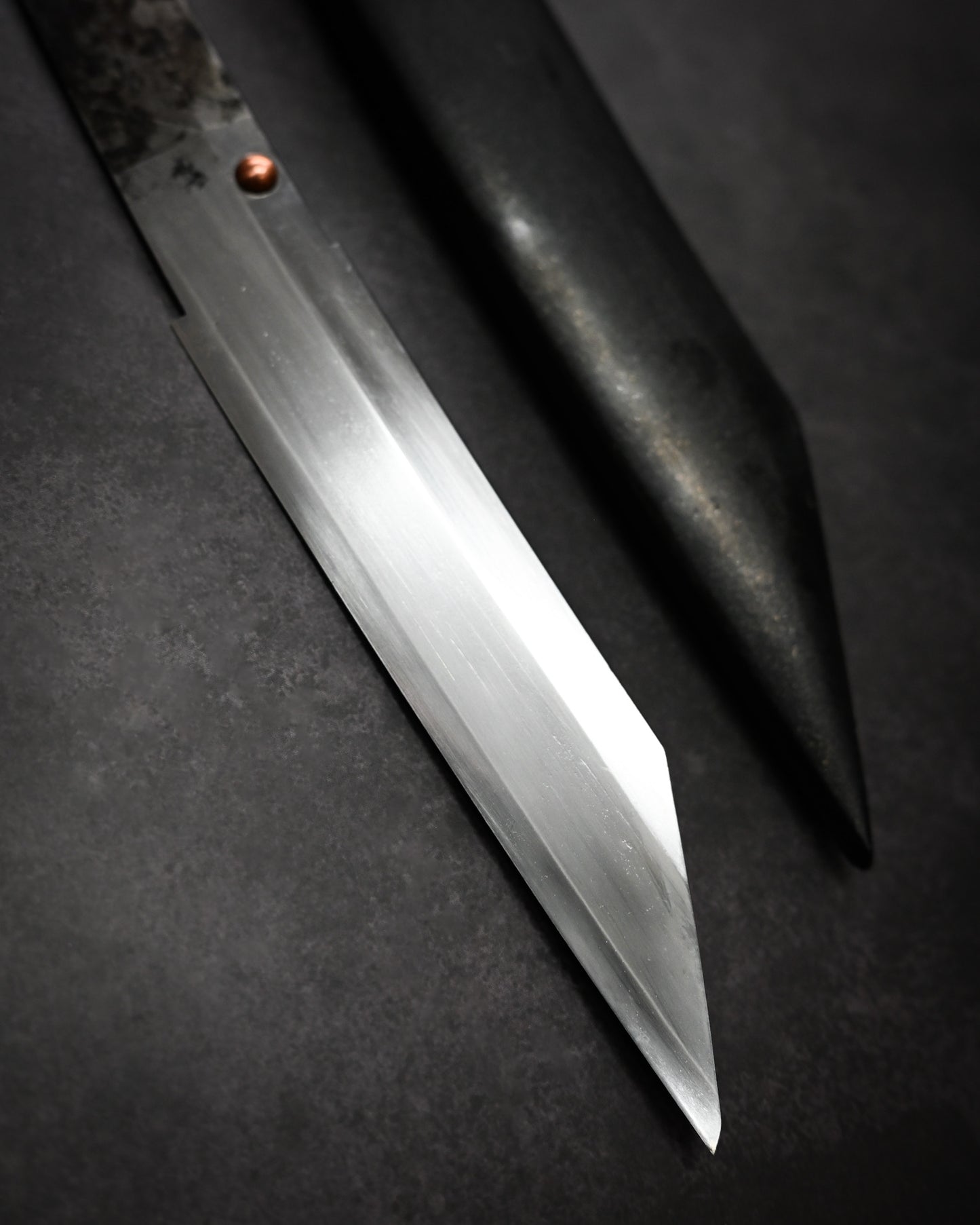Yukio Nibu – One-Off Custom Knife R8-12 Reclaimed Mantetsu Sword Fragment (1940)