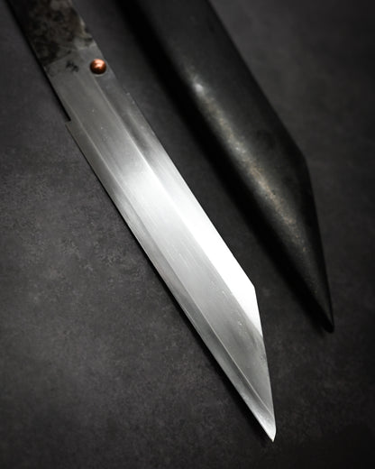 Yukio Nibu – One-Off Custom Knife R8-12 Reclaimed Mantetsu Sword Fragment (1940)