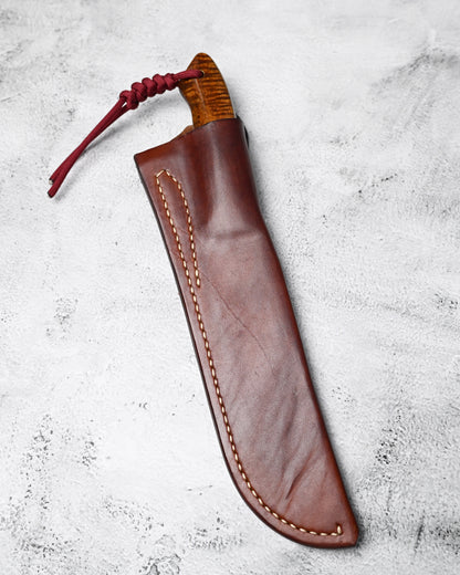 Japan Made Hiroshi Saito Handmade Gin3 Outdoor Knife｜Snakewood Handle｜Vegetable-Tanned Leather Sheath