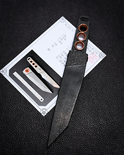 Recommended Artist Yukio Nibu One-Off Custom Knife No. R8-9 Forged from Vintage Hand-Forged Blade Steel