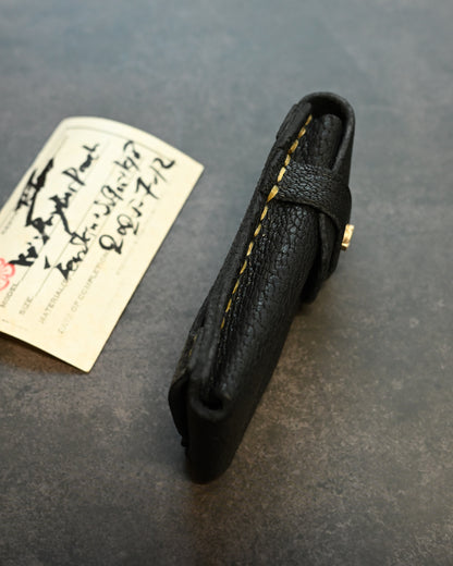 Wtopia Handmade Knife/Tool/Flashlight Pouch｜Japanese Bear Leather with 925 Silver Ginkgo Inlay｜Hand-Signed Birth Card｜One of a Kind