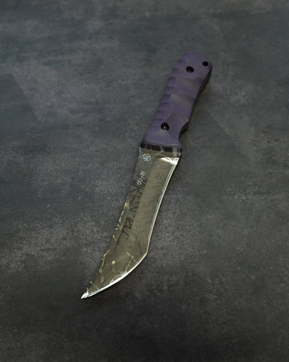 Limited Edition｜Kiku Matsuda — Masayuki Matsuda “Fuuga H&H”｜OU-31 Outdoor Fixed Blade｜Purple G10 Handle｜Handmade in Japan