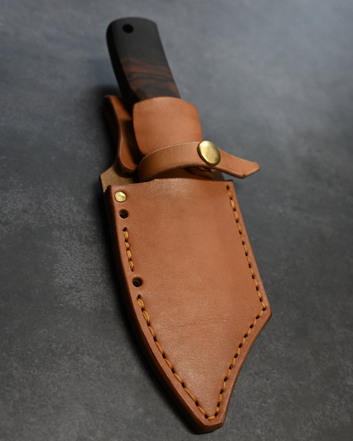 Sunizumi Knives “Little Brown” Full Custom Outdoor Bunka Knife SPG2 Damascus (#6)