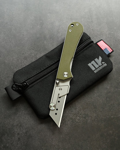 NUKNIVES OD Green G10 Handle Quick-Open Replaceable Blade Utility Knife | Kumpanter U23