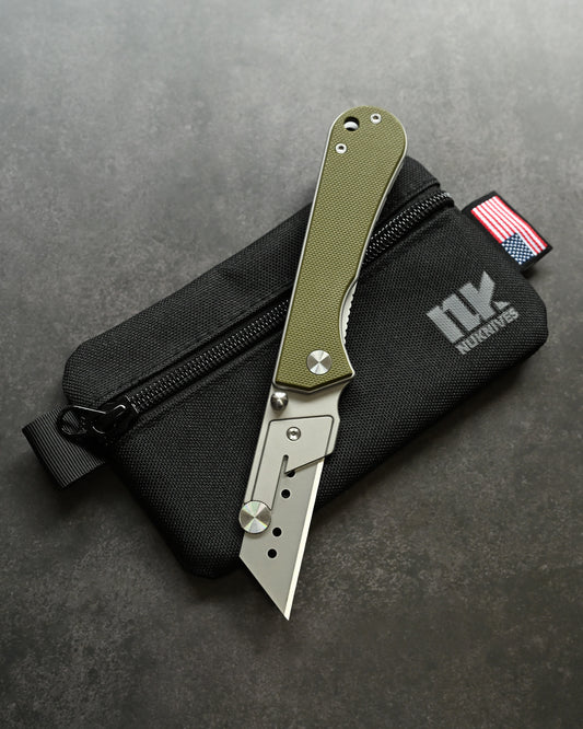 NUKNIVES OD Green G10 Handle Quick-Open Replaceable Blade Utility Knife | Kumpanter U23