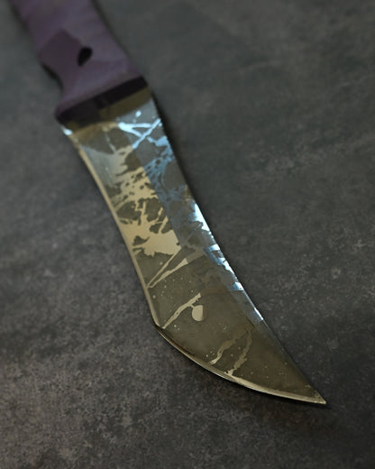 Limited Edition｜Kiku Matsuda — Masayuki Matsuda “Fuuga H&H”｜OU-31 Outdoor Fixed Blade｜Purple G10 Handle｜Handmade in Japan