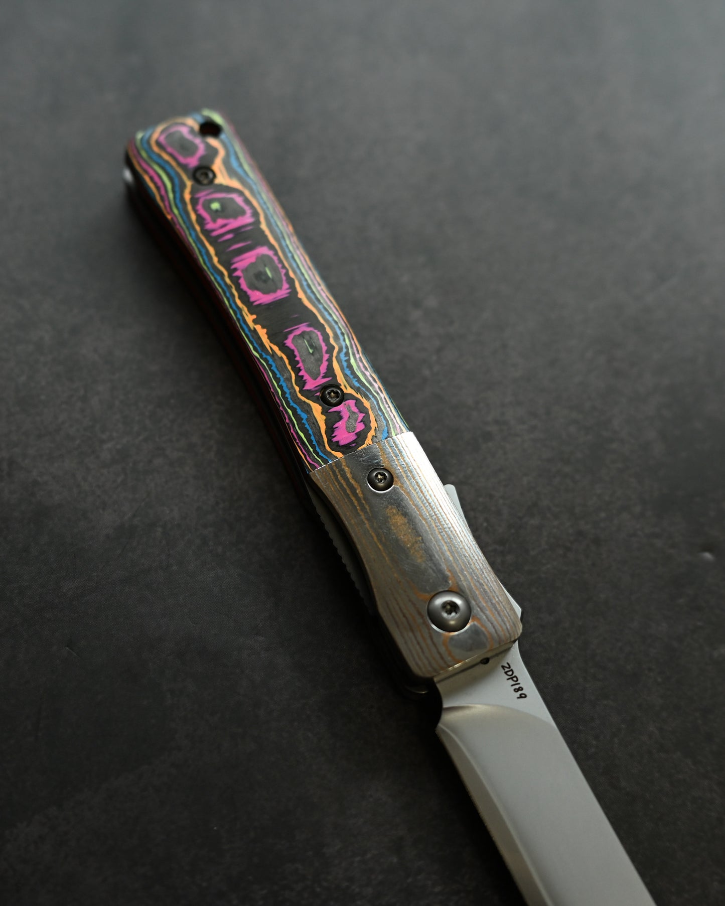 Haoworks Design Eirou  Japan ZDP189 Folding Knife Neon Lava Handle