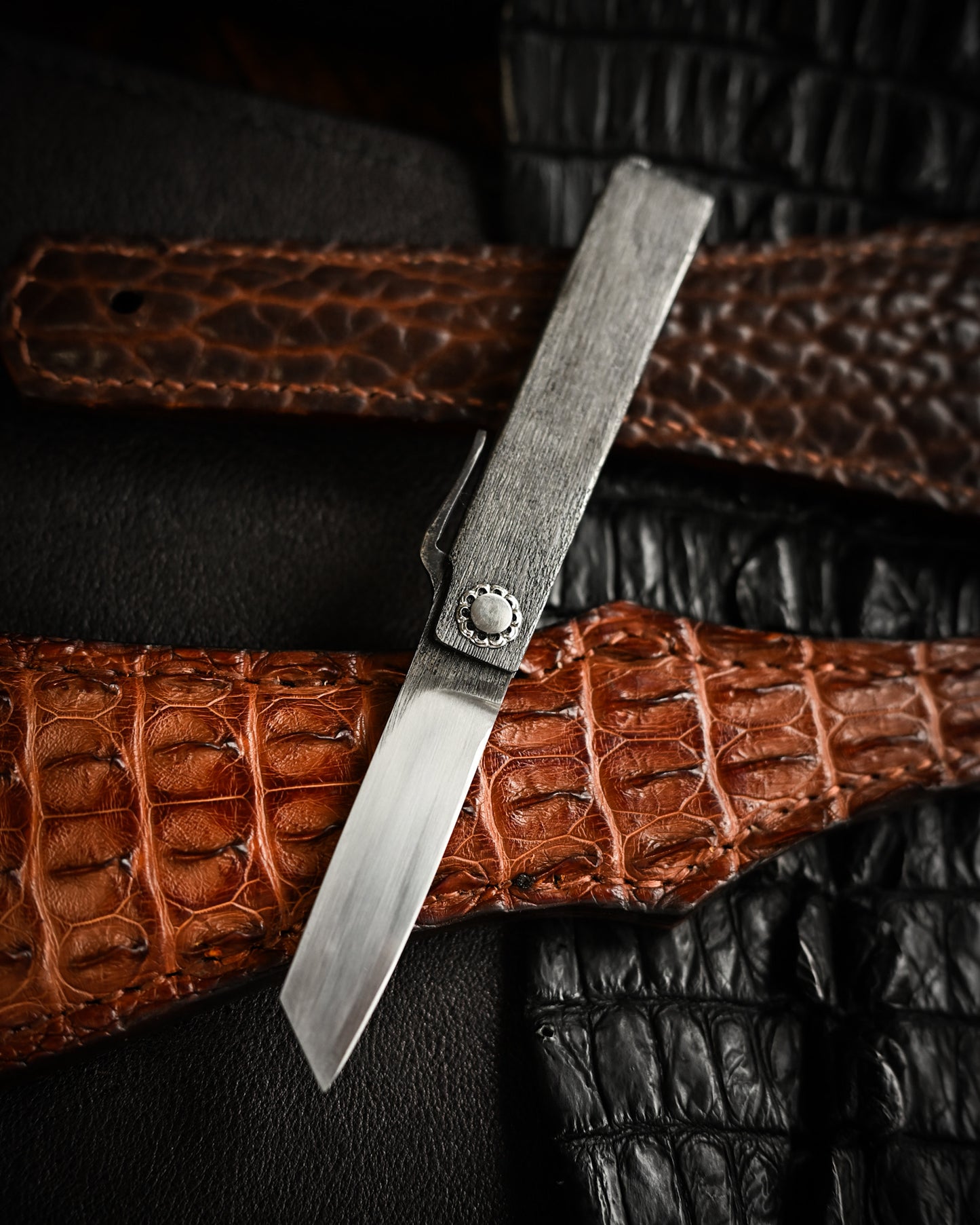 Japan Made Masayuki Tashiro S708 One-Off Aogami Fat-Mamori EDC Custom Folding Knife