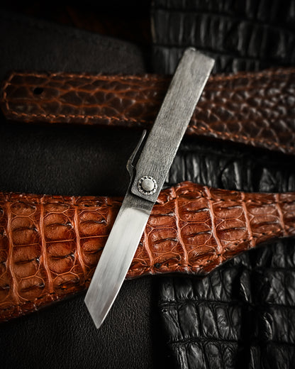 Japan Made Masayuki Tashiro S708 One-Off Aogami Fat-Mamori EDC Custom Folding Knife