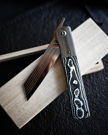 haoworks Eirou Atsumori Custom Folding Knife – Obsidian Storm