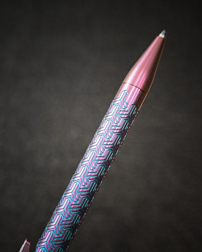 TACRAY Titanium Bolt Action Pen sunizumi Interlock pattern