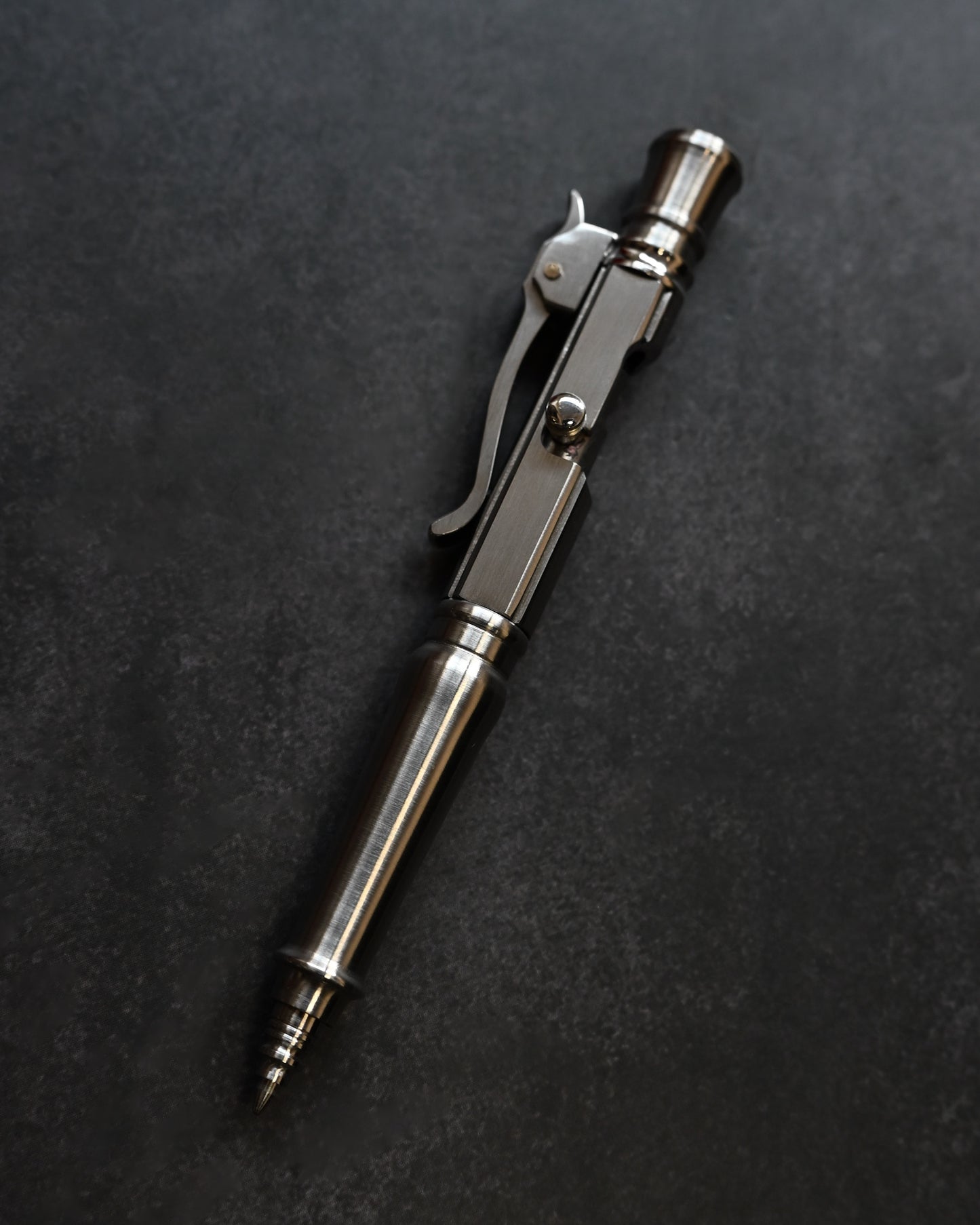 Hidetoshi Nakayama Kyoto Show Edition Stainless Steel Bolt-Action Tactical Pen Type B – Rounded Conical Tip