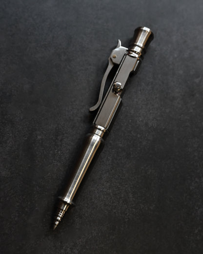 Hidetoshi Nakayama Kyoto Show Edition Stainless Steel Bolt-Action Tactical Pen Type B – Rounded Conical Tip